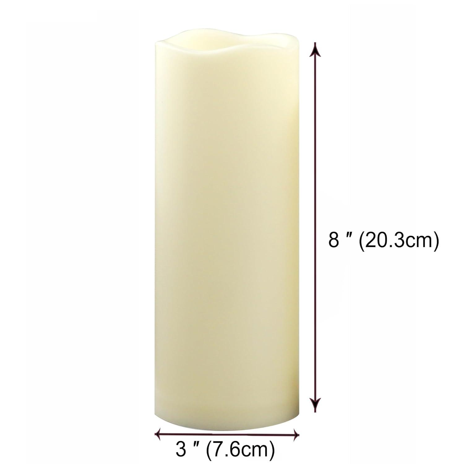 Outdoor Waterproof Flameless LED Pillar Candles with Timer Long Lasting Indoor Battery Operated Electric Flickering Candle Lights for Halloween Christmas Home Wedding Party Décor Gift Choice 3-Pack