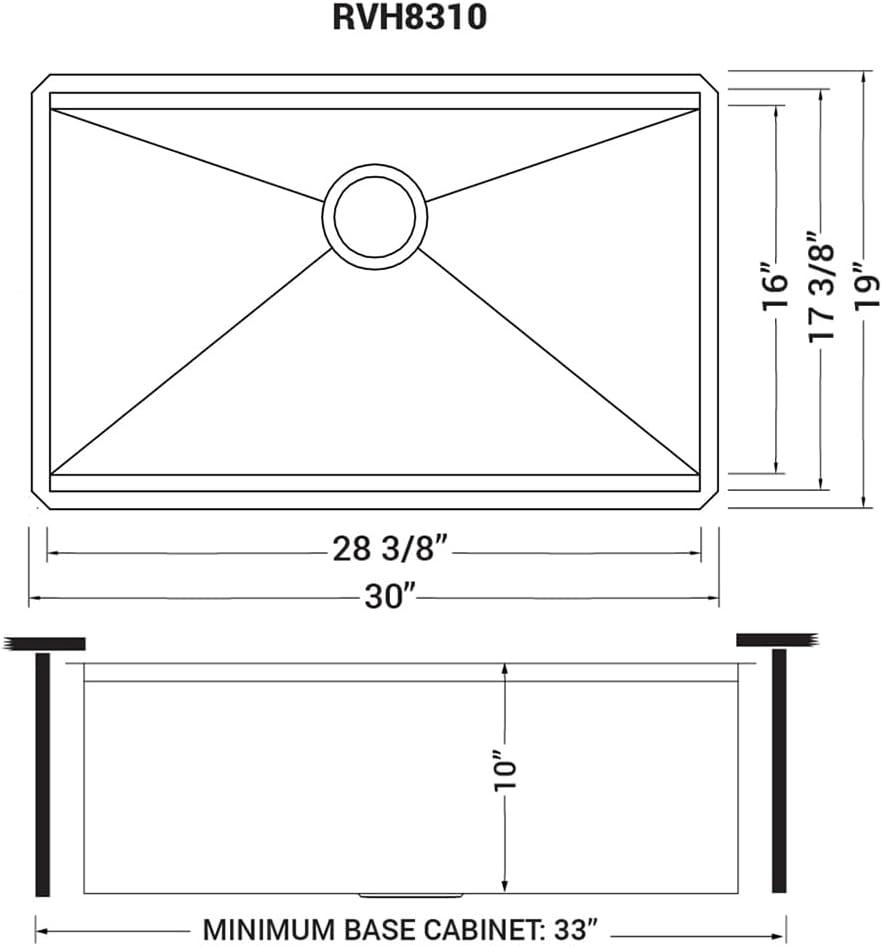 Ruvati Workstation Ledge Undermount 16 Gauge Stainless Steel Kitchen Sink Single Bowl