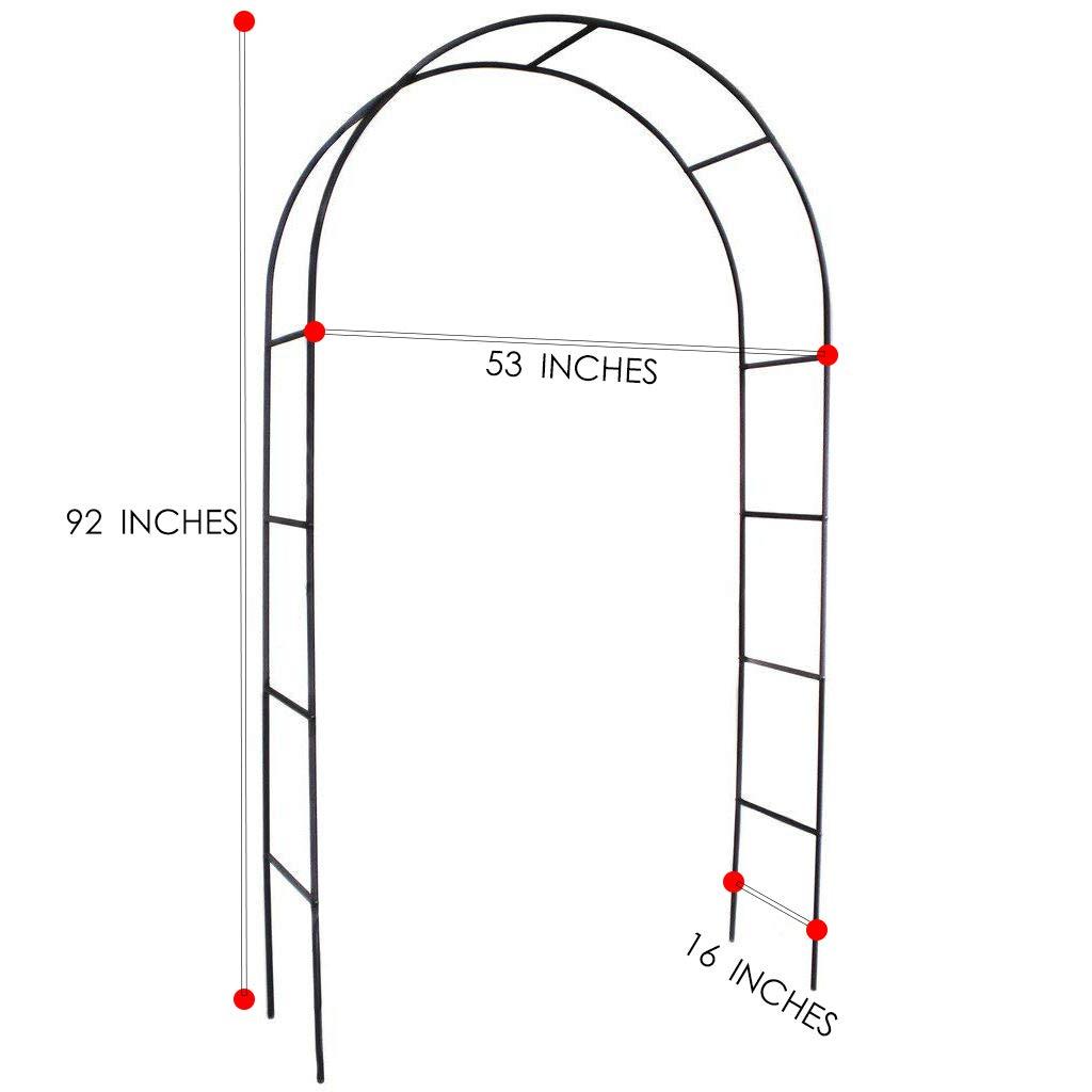 Metal Garden Arch 7.8ft High X 4.5ft Wide Garden Arbor for Various Climbing Plant Outdoor Garden Lawn Backyard Wedding Arch Party Decoration Archway