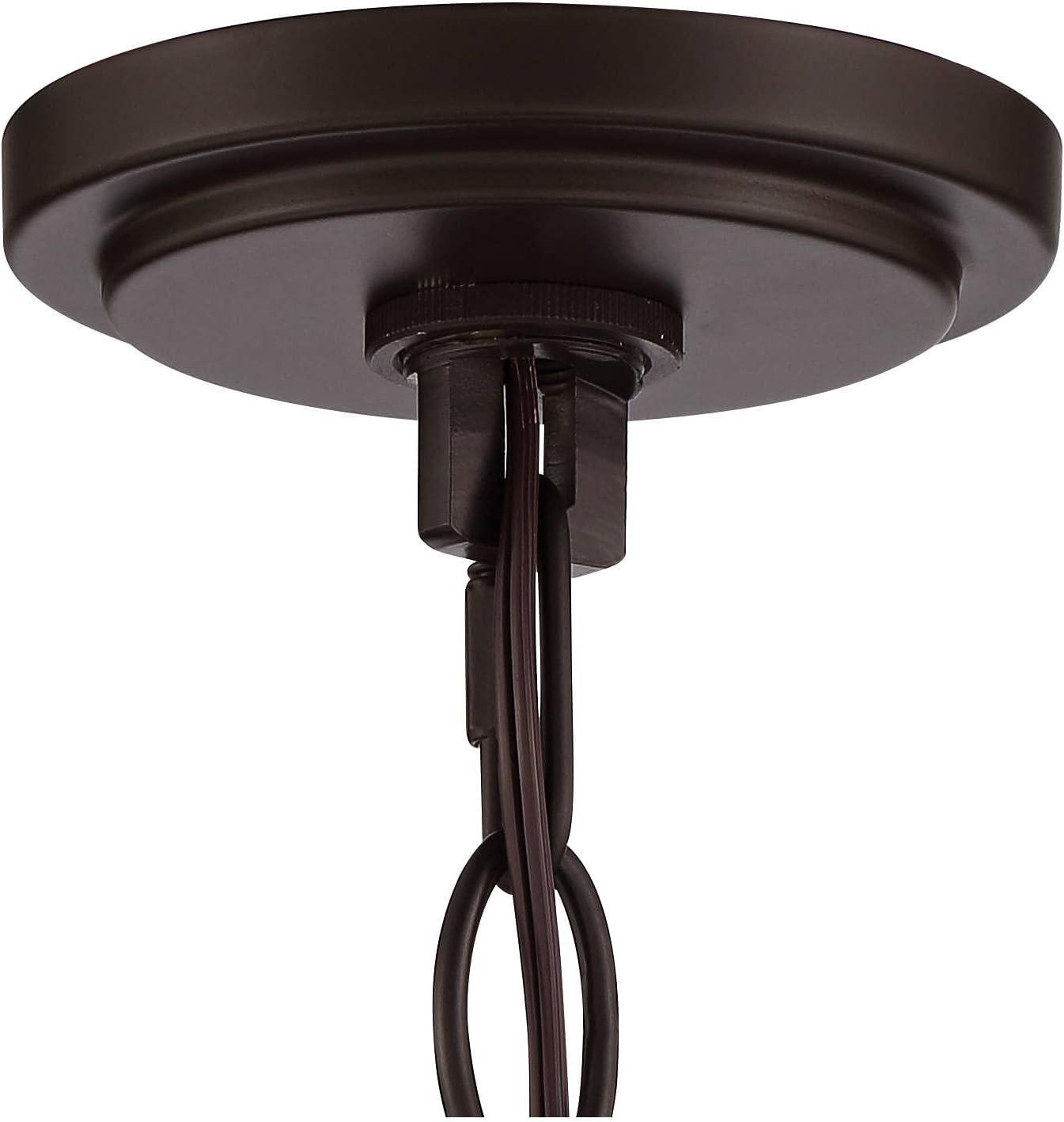 Regency Hill Mallot Oil Rubbed Bronze Pendant Chandelier 20" Wide Industrial Champagne Glass Bowl Shade 4-Light Fixture for Dining Room Kitchen Island