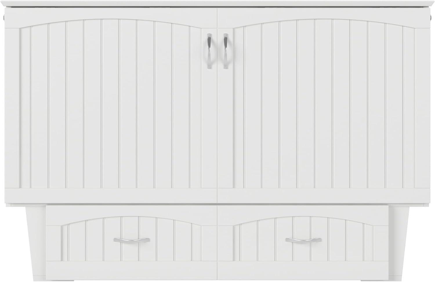 Queen Nantucket Murphy Bed Chest USB Turbo Charger White - AFI