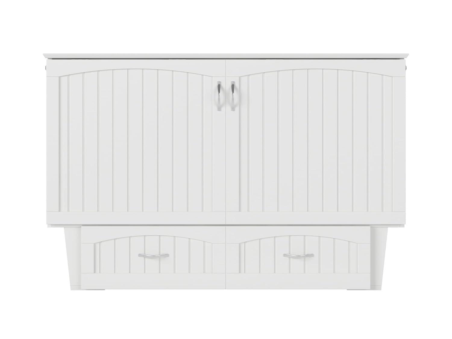 Queen Nantucket Murphy Bed Chest USB Turbo Charger White - AFI