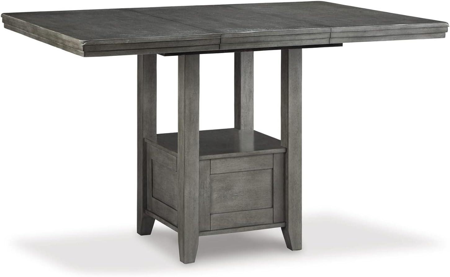 Gray Wood Extendable Counter Height Dining Table