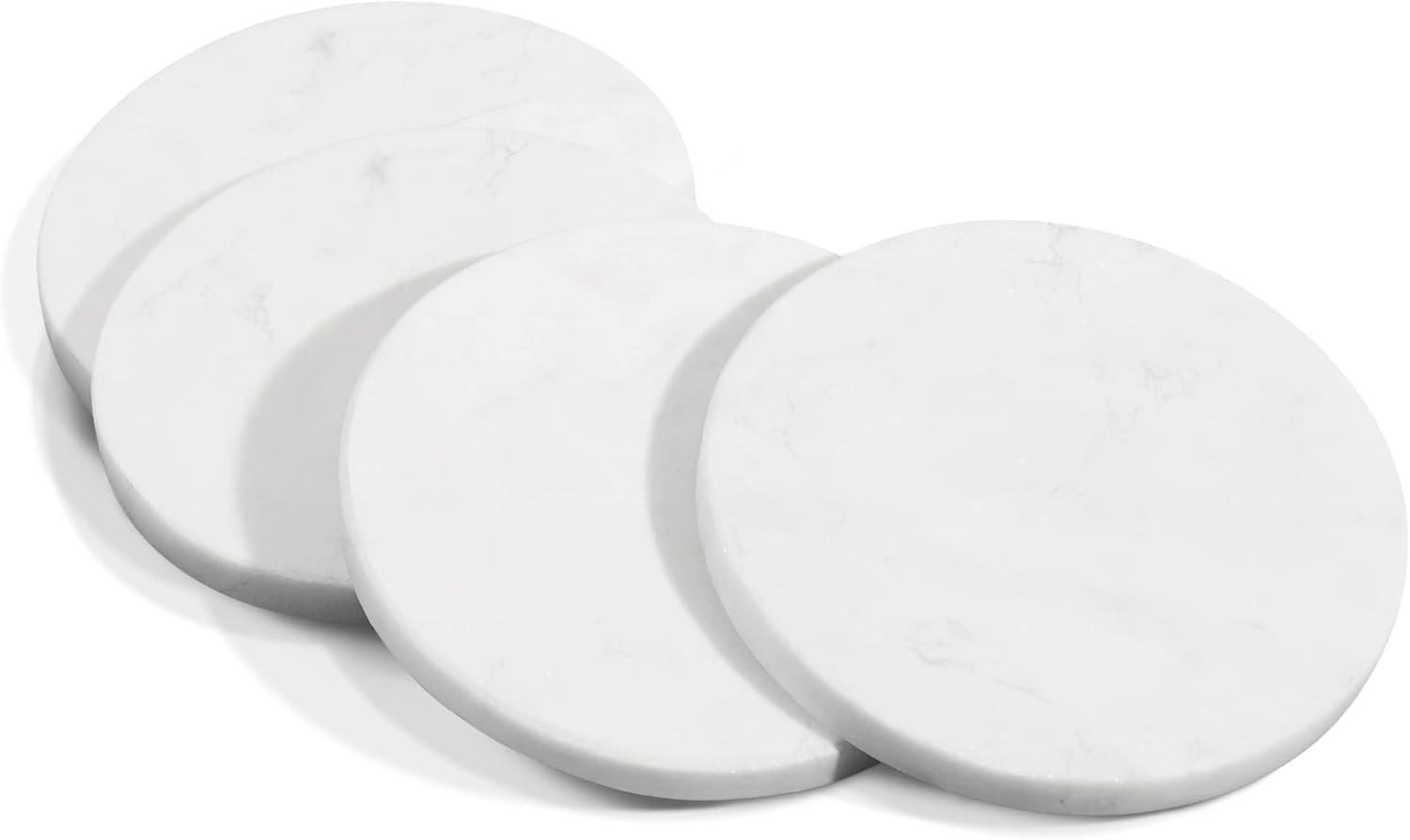 Mercer41 Raniyha Marble Round Coaster 4-Pack
