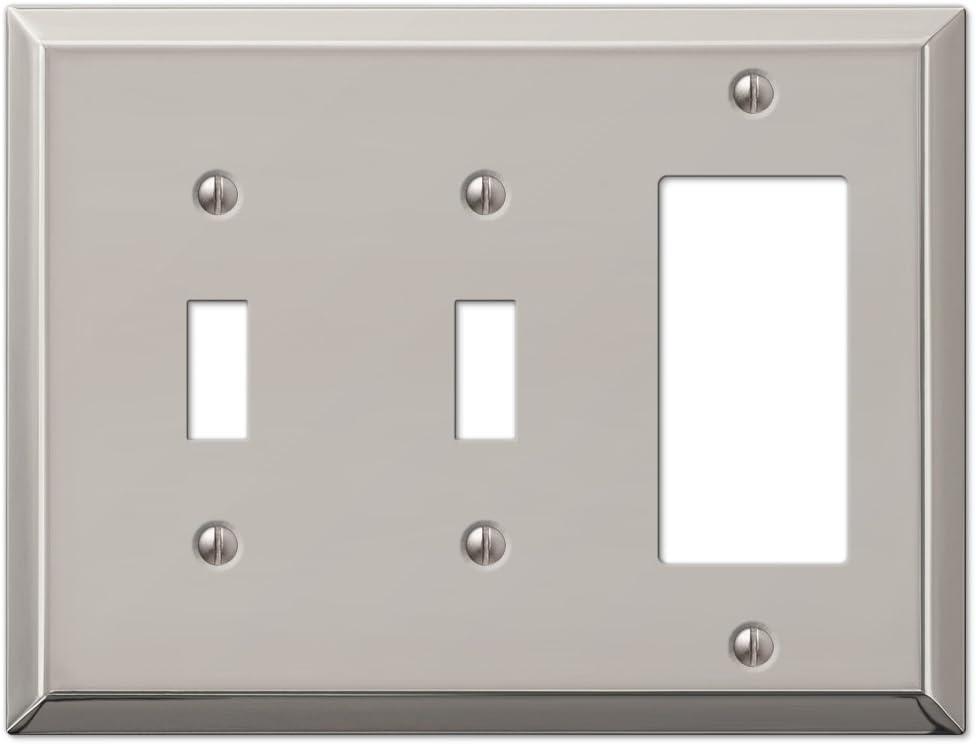 Polished Nickel 3-Gang Double Toggle Single Rocker Wall Plate