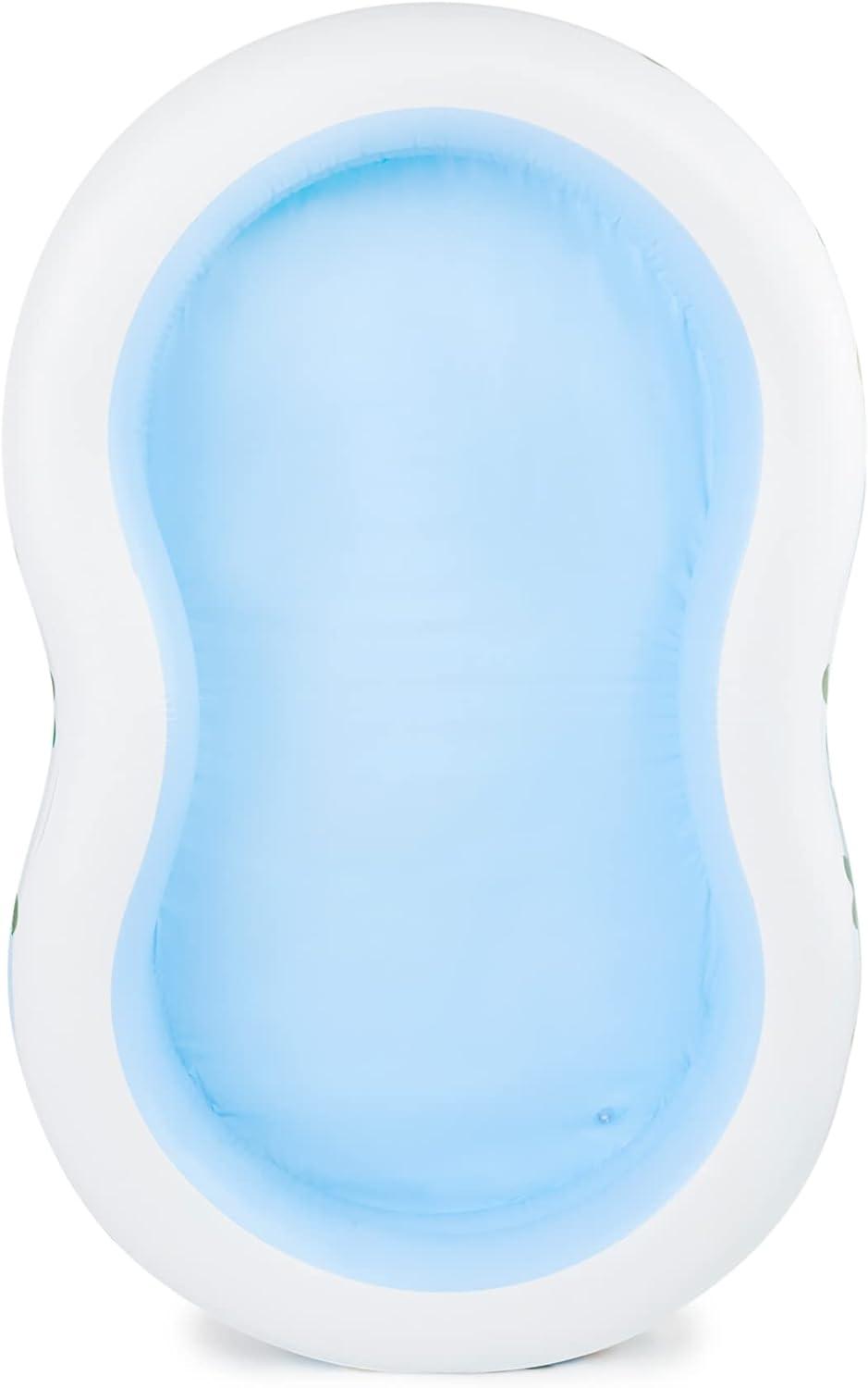 Intex 8.5ft x 5.25ft x 18in Swim Center Paradise Seaside Inflatable Kiddie Pool with Drain Plug for Quick and Easy Clean Up