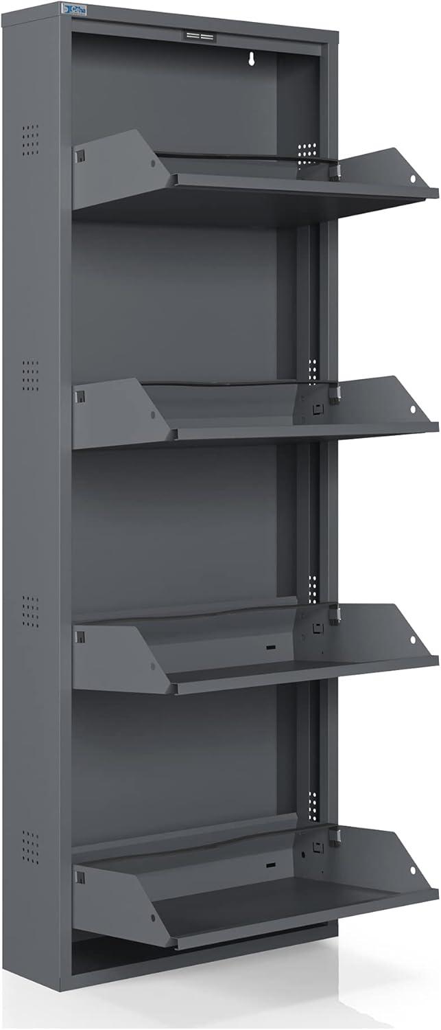 CEHA USA Antibacterial 4 Tier metal shoe cabinet side holes