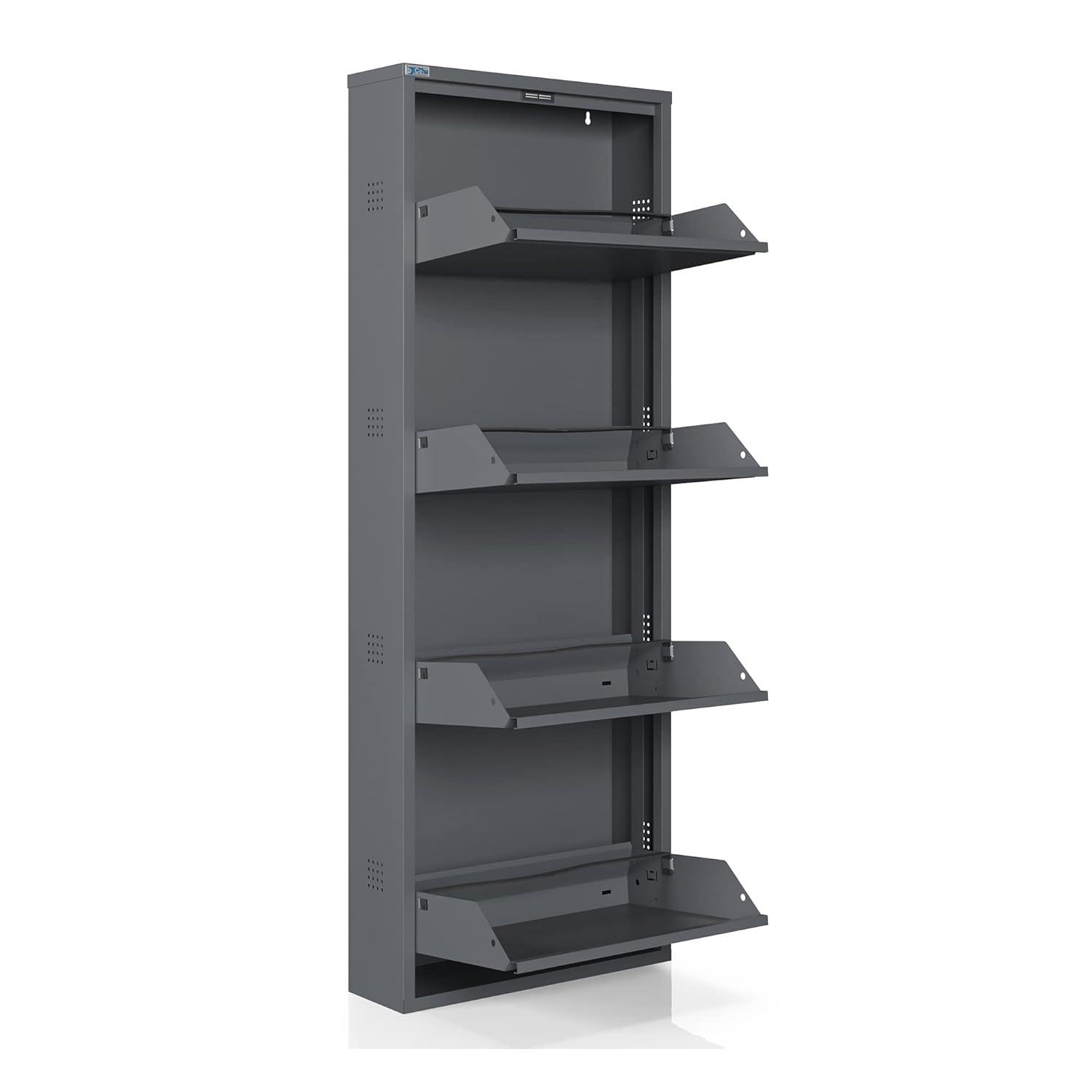 CEHA USA Antibacterial 4 Tier metal shoe cabinet side holes