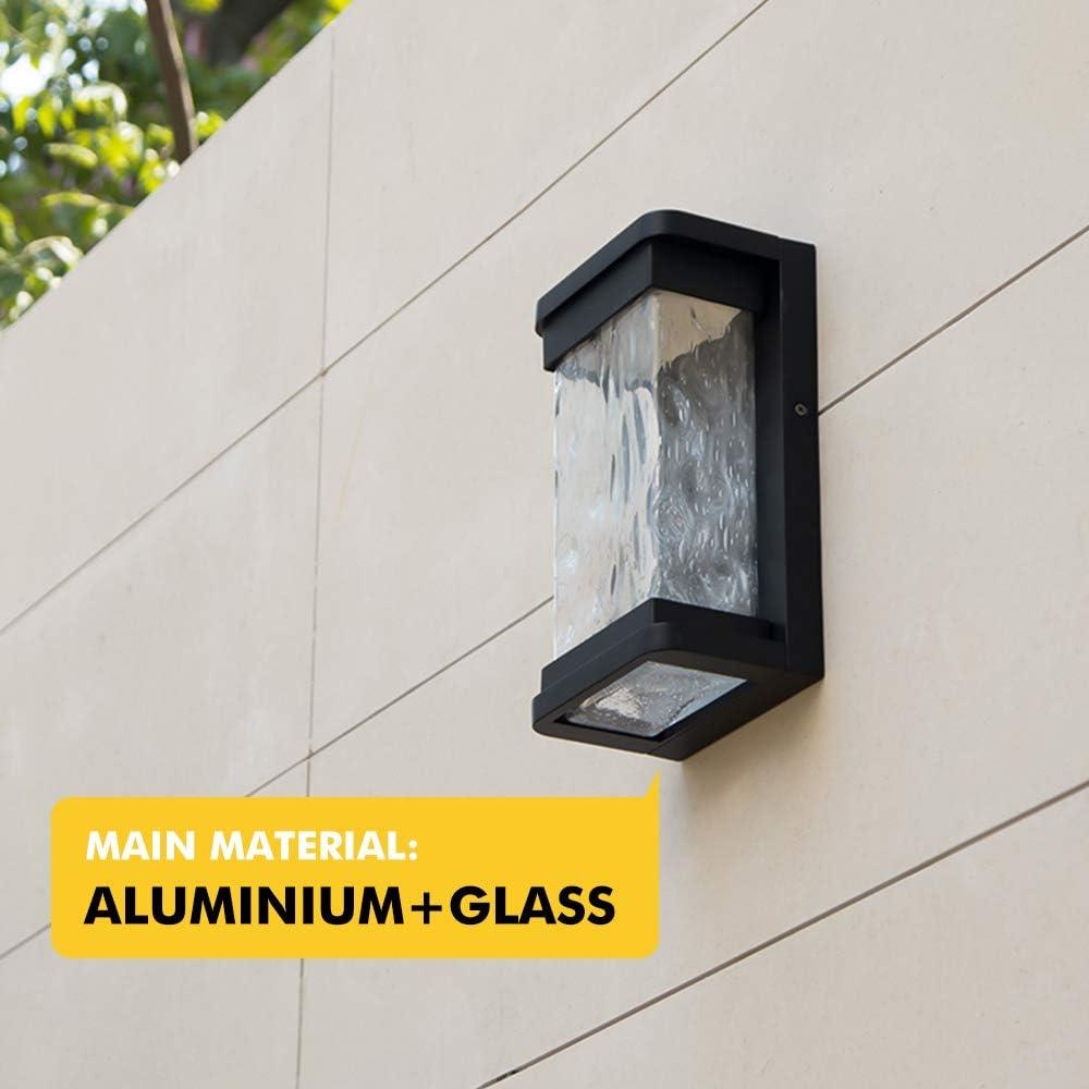 1-Light Black Integrated LED Outdoor Wall Lantern Sconce