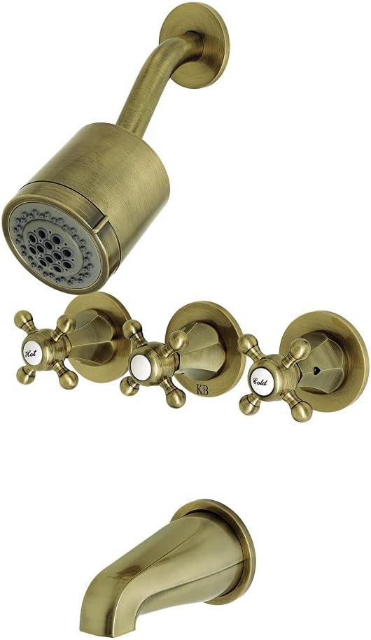 Kingston Brass Metropolitan Triple-Handle Tub and Shower Faucet