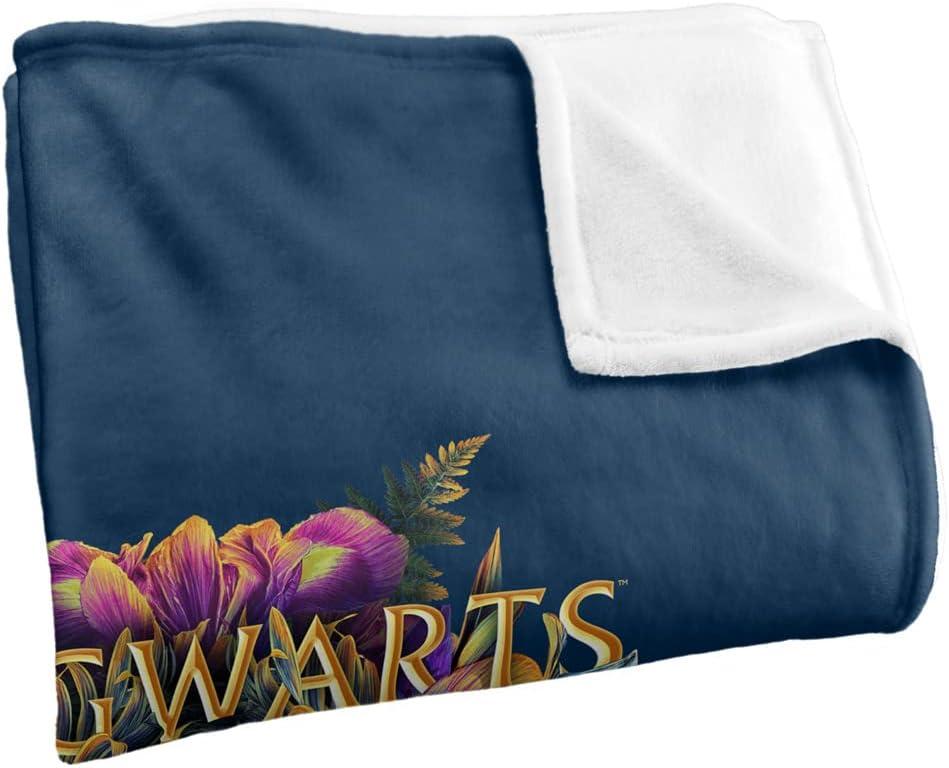 Harry Potter Hogwarts Multi-Colored Floral Crest Officially Licensed Silky Touch Super Soft Throw Blanket 50" x 60"