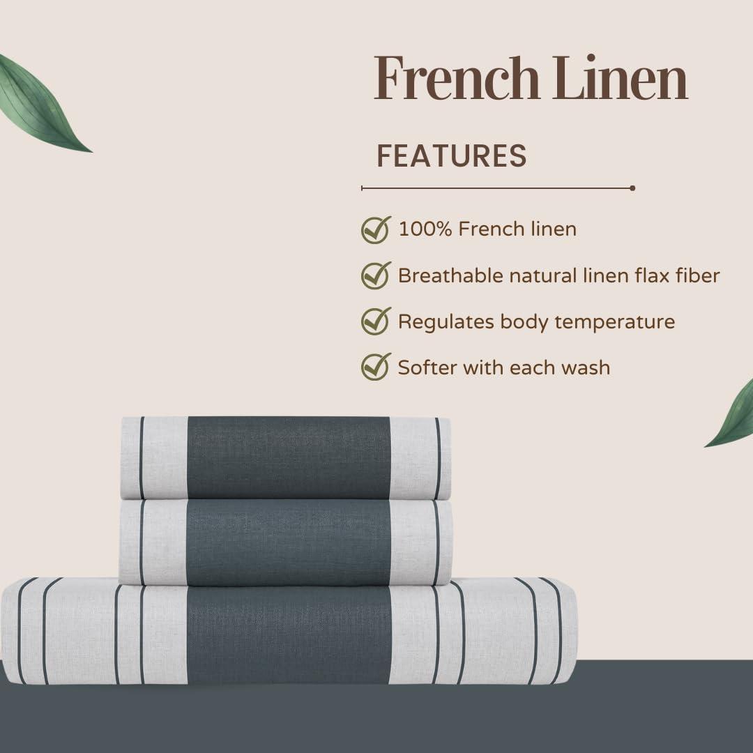 Ella Jayne Home French Linen Cotton Striped Duvet Cover Set