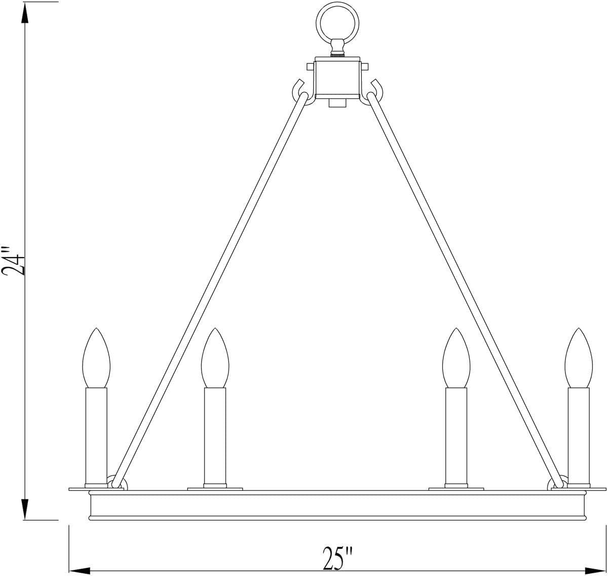 Z-Lite Barclay 6 - Light Dimmable Wagon Wheel Chandelier