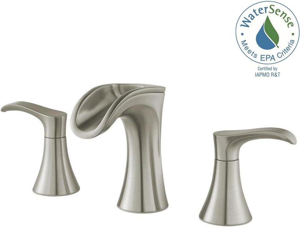 Pfister LF049BRKK Brea 8 in. Widespread 2-Handle Waterfall Bathroom Faucet in Brushed Nickel
