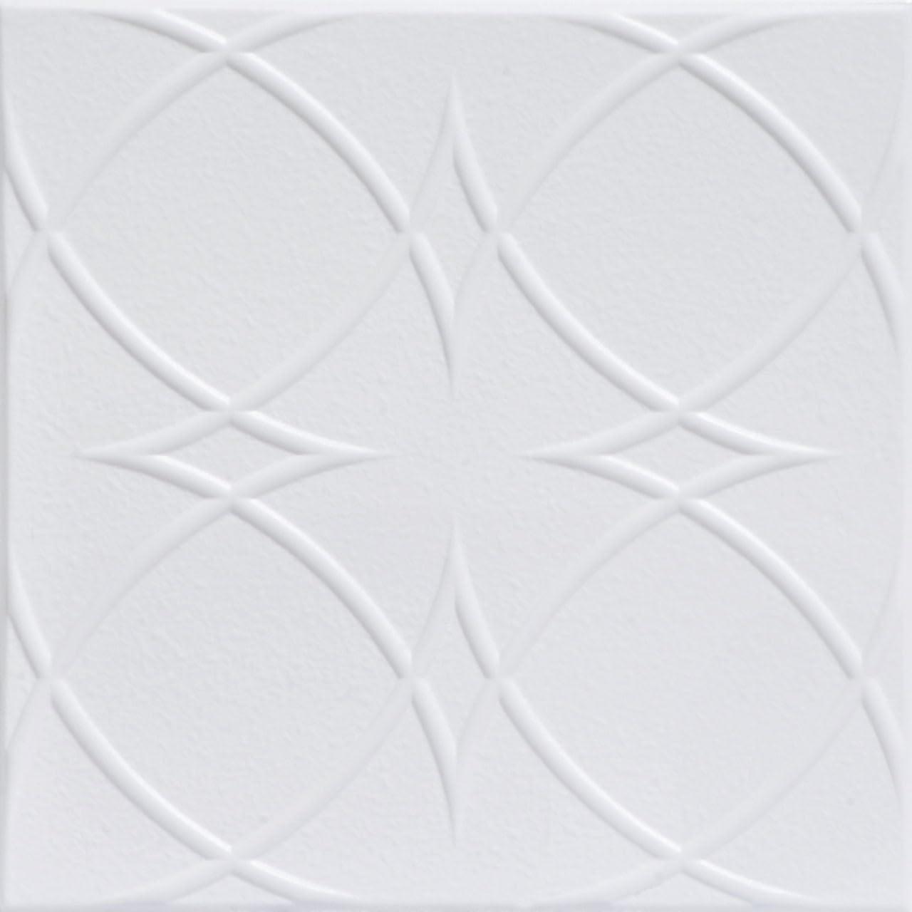 Circles and Stars 1.6 ft. x 1.6 ft. Polystyrene Glue-up Ceiling Tile (Set of 48)