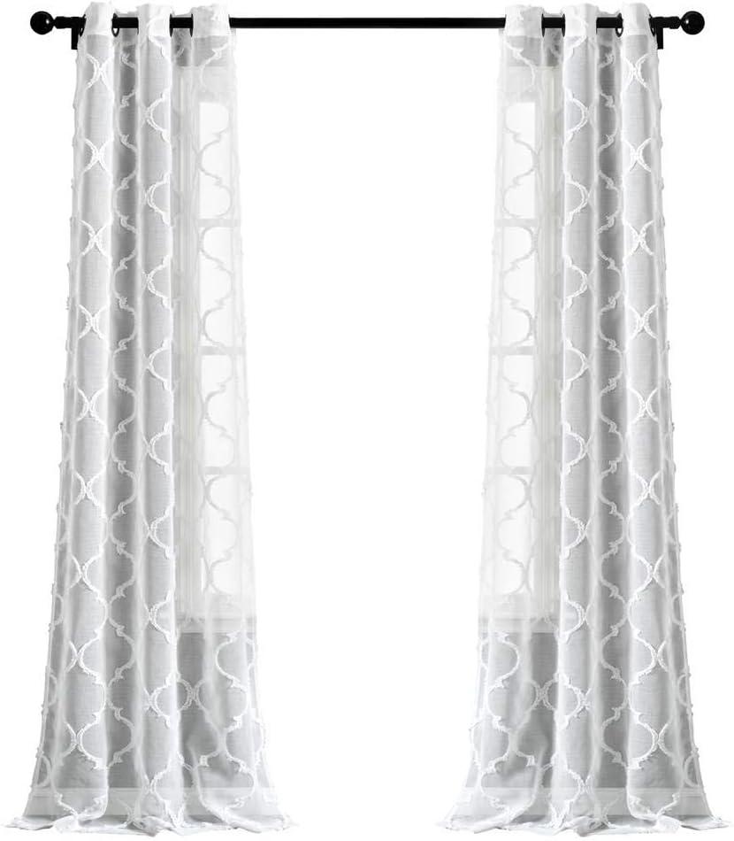 Avon Trellis Sheer Polyester Sheer Curtain Pair