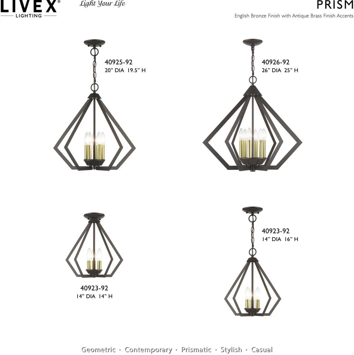 Livex Lighting Prism 3 - Light Pendant in  English Bronze/Antique Brass