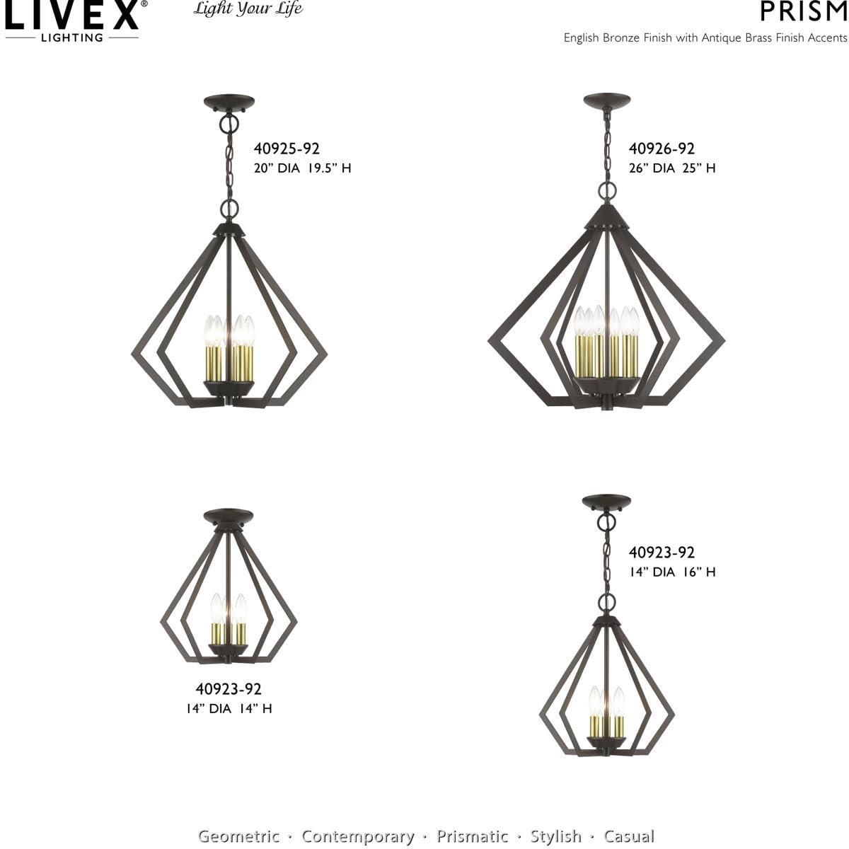 Livex Lighting Prism 3 - Light Pendant in  English Bronze/Antique Brass