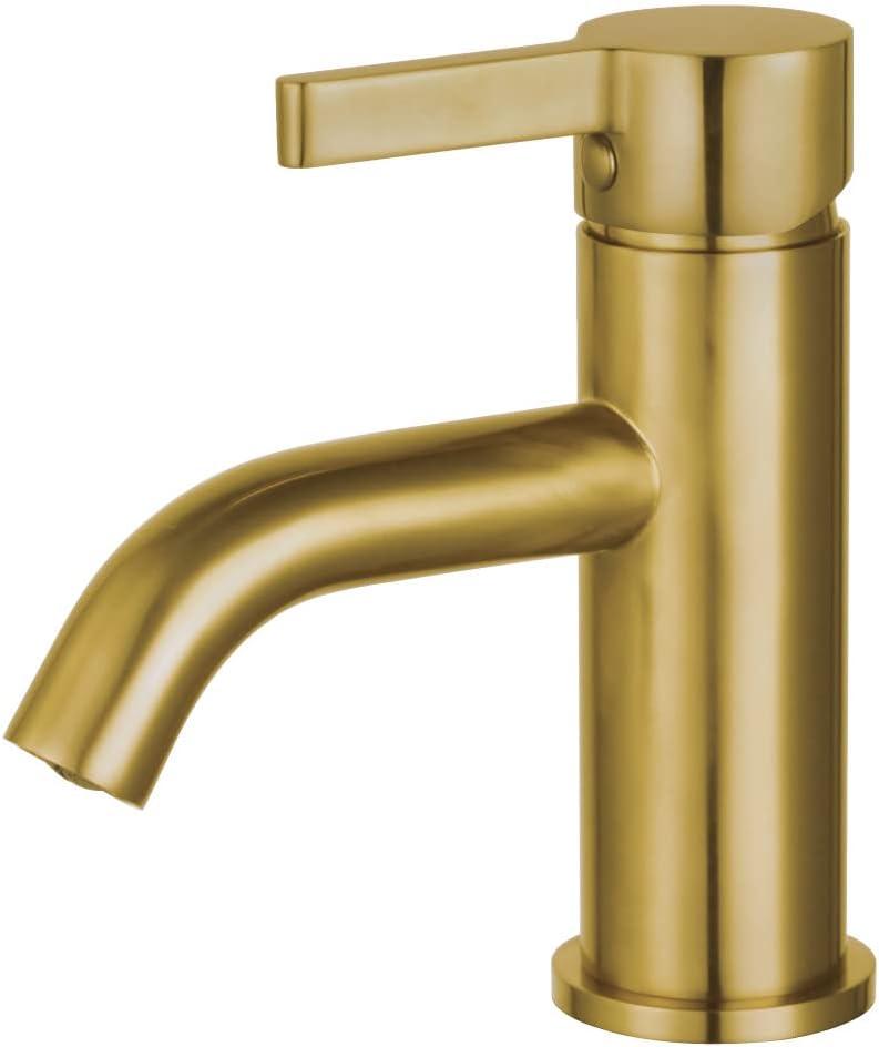 Modern Continental Brushed Brass Single-Handle Deck Mount Faucet