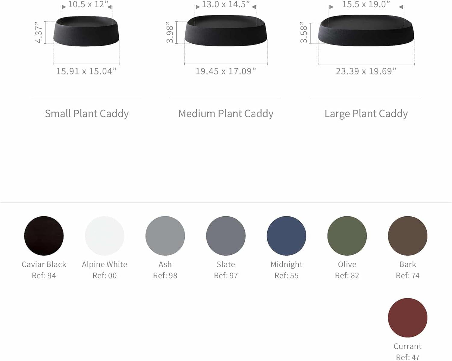 Crescent Garden Pebble Modern Durable Plant Caddy