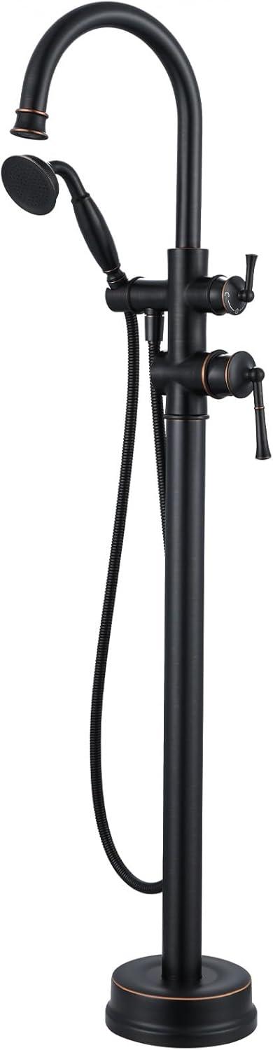 CASAINC Freestanding 2 Handles High Flow Bathtub Faucet with Hand Shower