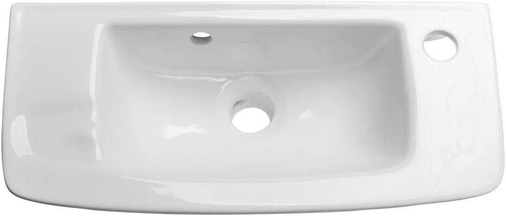 The Renovators Supply Inc. 9.13'' White Porcelain Rectangular Bathroom Sink with Overflow