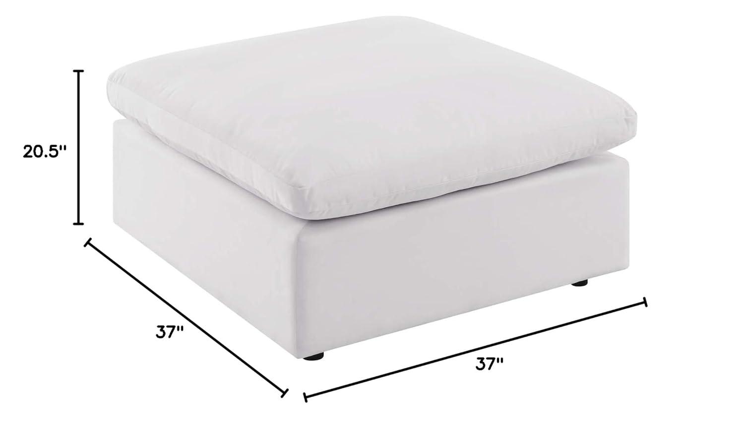 Modway Commix Overstuffed Outdoor Patio Ottoman in White