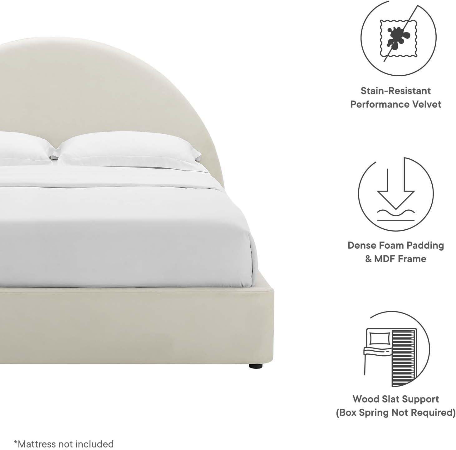 Modway Resort Performance Velvet Arched Round Platform Bed