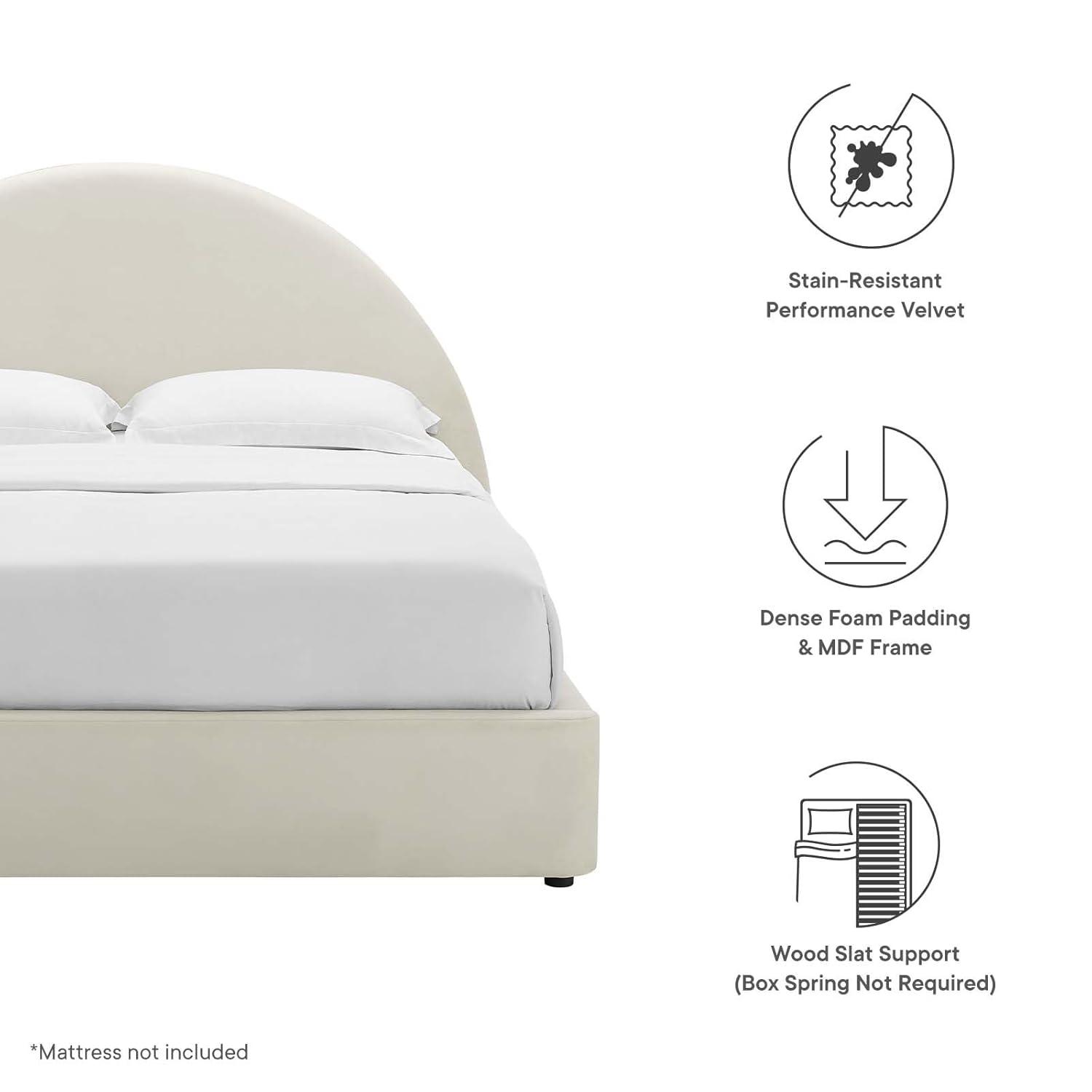 Modway Resort Performance Velvet Arched Round Platform Bed