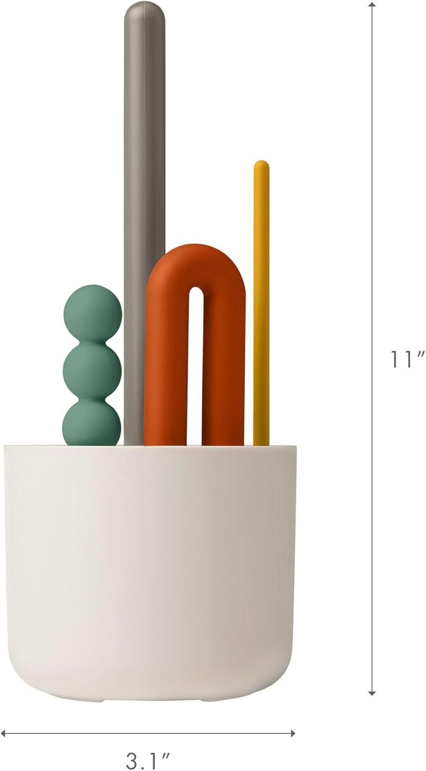 Boon Mod Baby Bottle Cleaning Brush Set with Storage Vase - 4pk