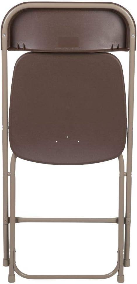 Flash Furniture Hercules Series Plastic Folding Chair Brown - 2 Pack 650LB Weight Capacity Comfortable Event Chair-Lightweight Folding Chair