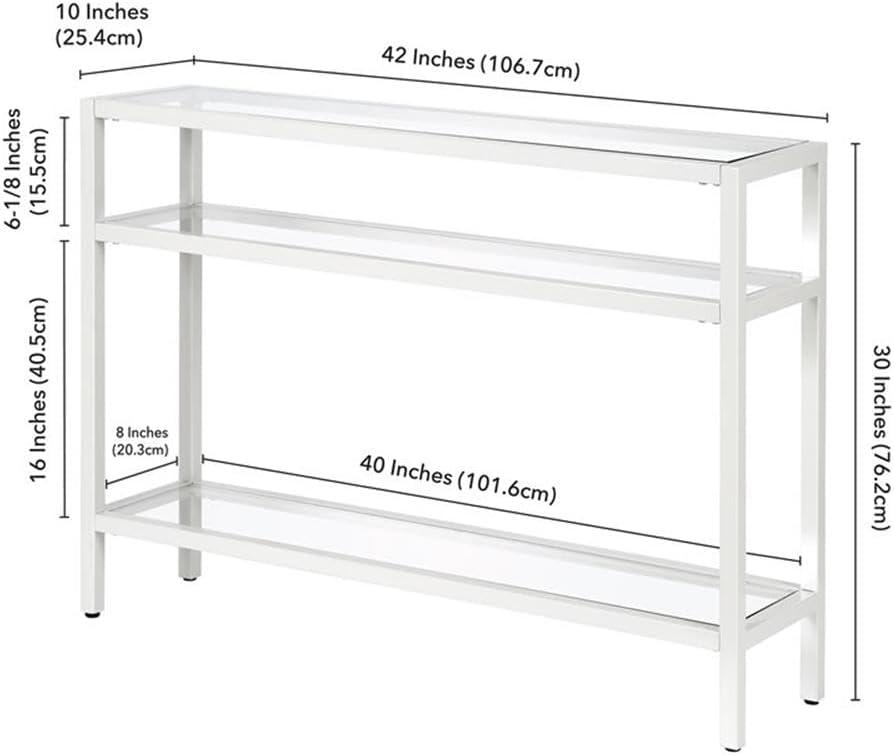 Evelyn&Zoe Sivil 42" Wide Rectangular Console Table, White