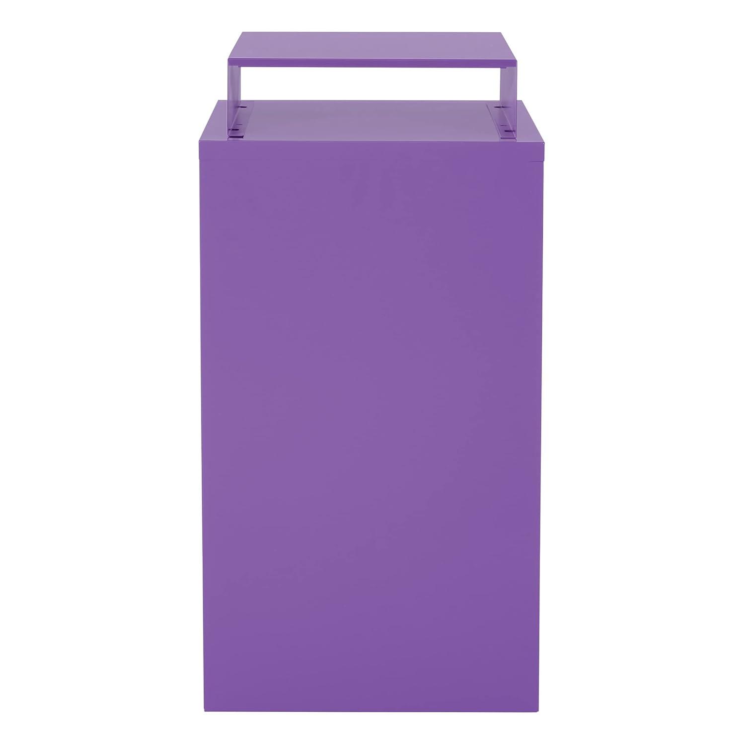 OSP Home Furnishings 3-Drawer Locking Metal File Cabinet, Purple