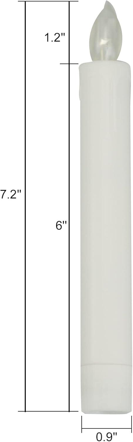 CANDLE CHOICE Flameless Taper Candles with Remote Timer 6” Tall Flicking Fake Battery Operated Electric LED Candlesticks for Candelabra Wedding Christmas Window Decorations Table Centerpieces 6 PCS