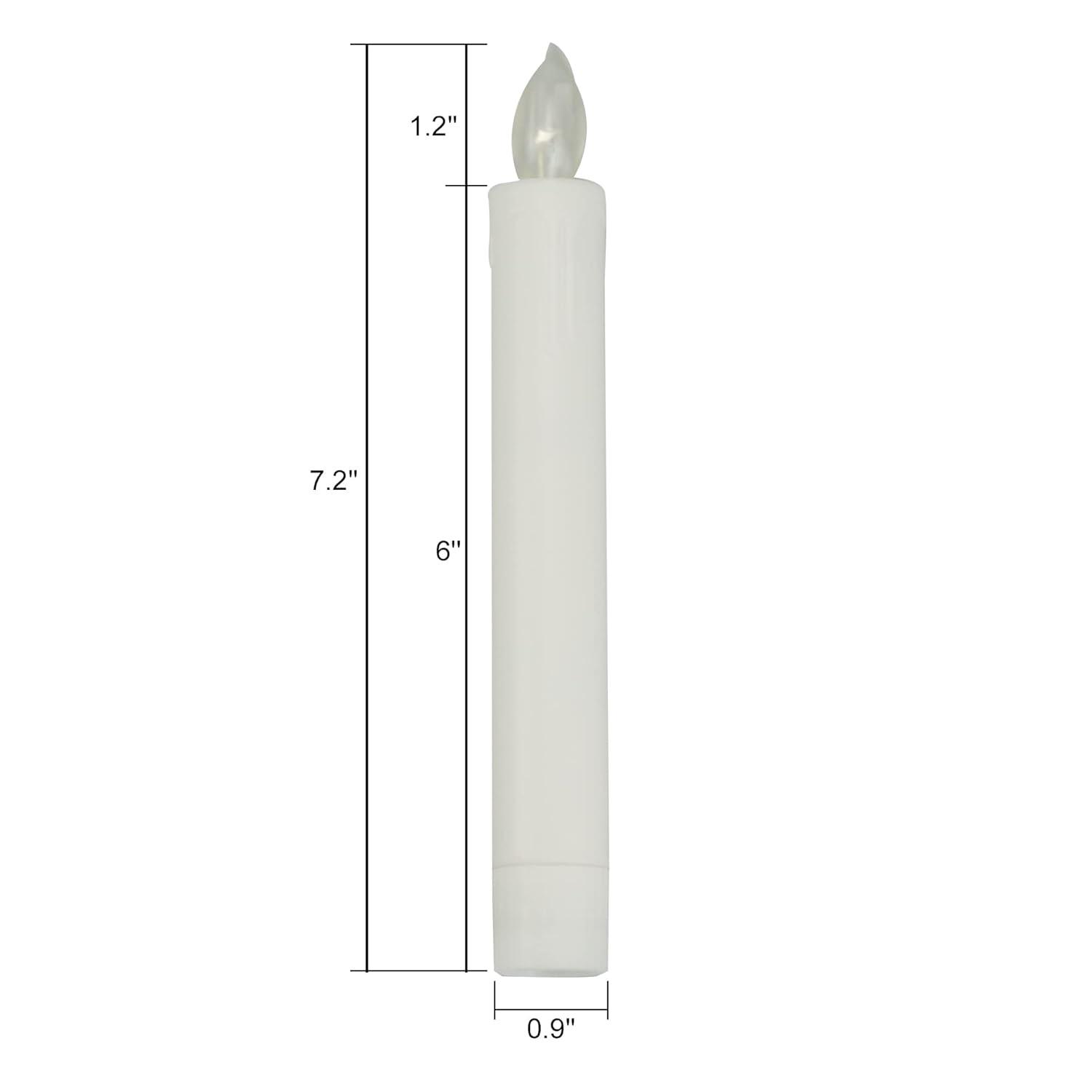 CANDLE CHOICE Flameless Taper Candles with Remote Timer 6” Tall Flicking Fake Battery Operated Electric LED Candlesticks for Candelabra Wedding Christmas Window Decorations Table Centerpieces 6 PCS