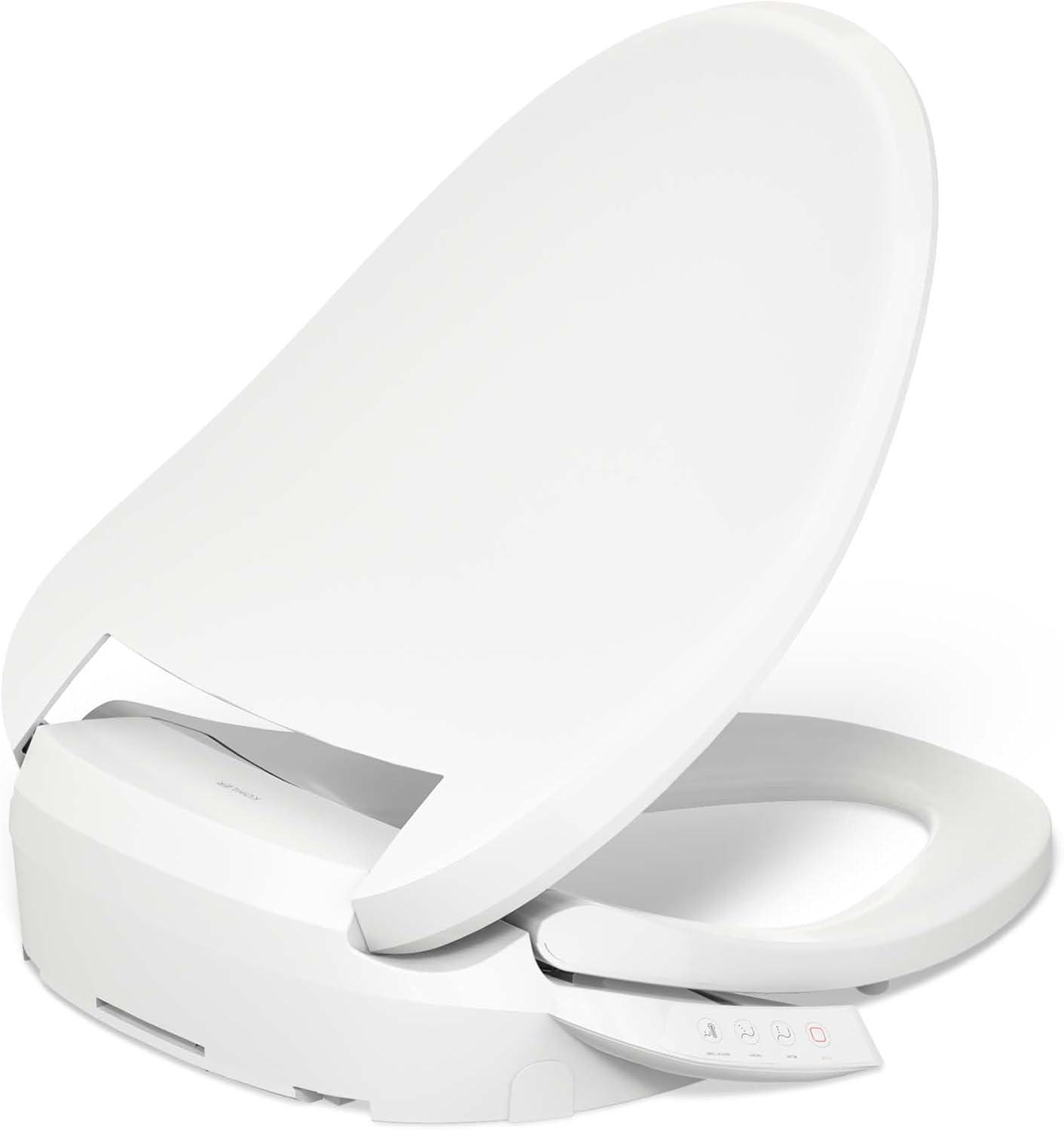PureWash E545 Elongated Heated Bidet Toilet Seat, Electric Bidets for Existing Toilets