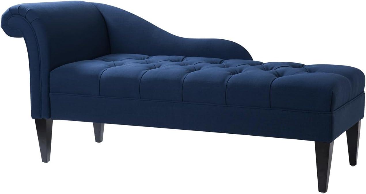 Harrison Tufted Roll Arm Chaise Lounge, Midnight Blue