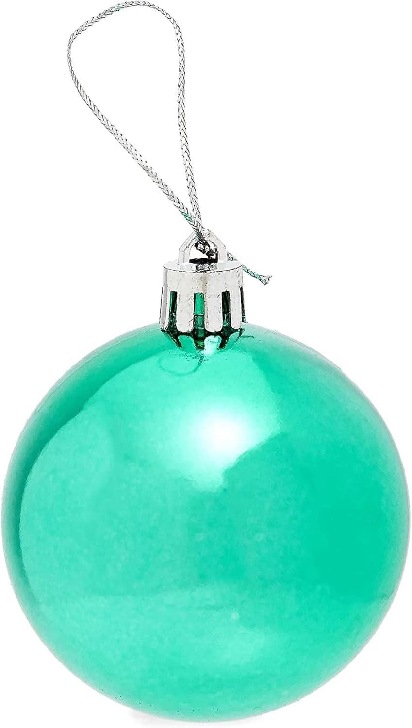 Forest Green Shatterproof Plastic Christmas Ornaments Set, 2.3 in, 36 Pack