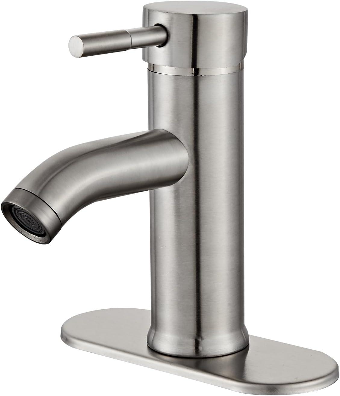 Brushed Nickel Single Handle High Arc Bathroom Faucet