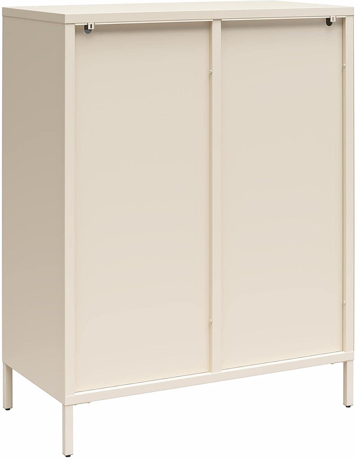 Luna 39.96'' Tall Accent Cabinet with Fluted Glass