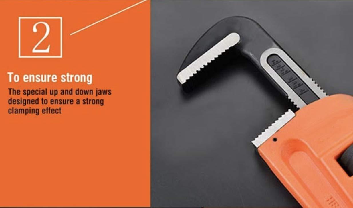 Edward Tools Pipe Wrench - Heavy Duty Heat Treated Steel Plumbing Wrench Tool - Forged Hook Jaw for Superior Grip - Quick Adjustment Nut (18")