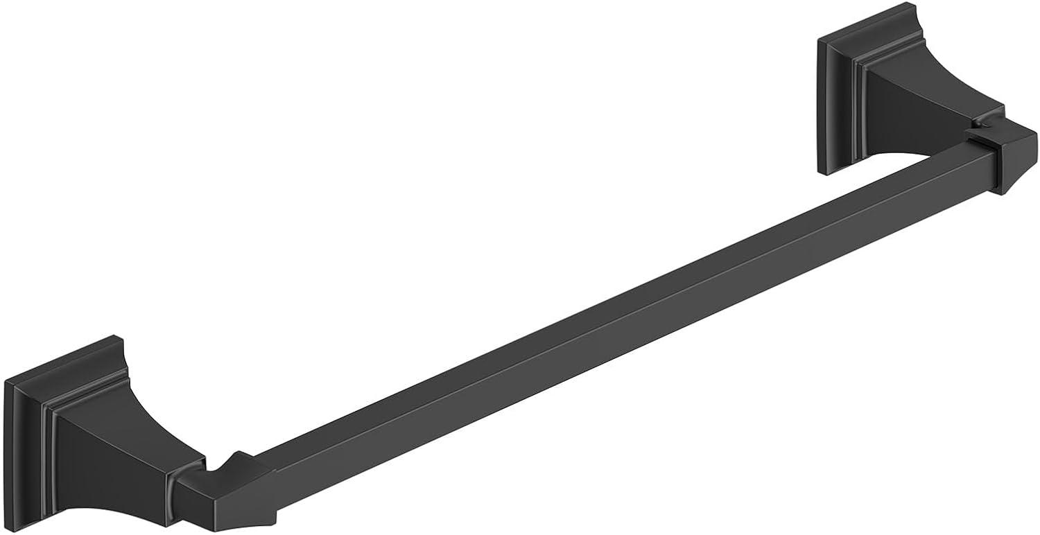 Matte Black Wall Mounted Towel Bar with Crown Molding Design