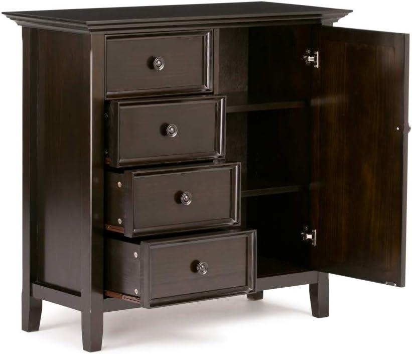 Simpli Home Amherst Solid Wood Medium Storage Cabinet in Hickory Brown