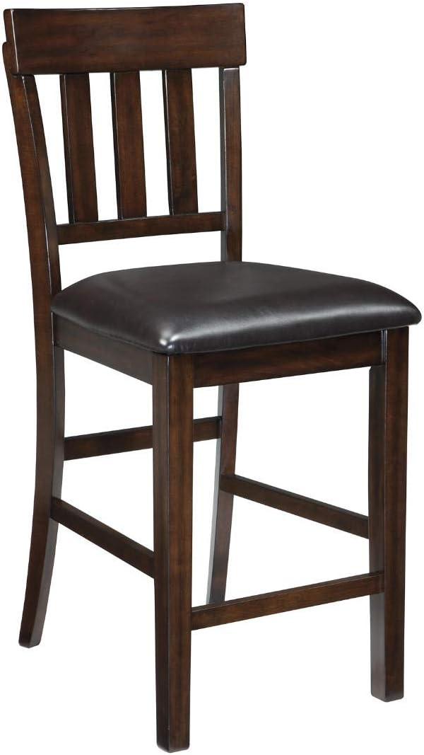 Signature Design by Ashley Haddigan Counter Height Upholstered Barstool, Set of 2, Dark Brown