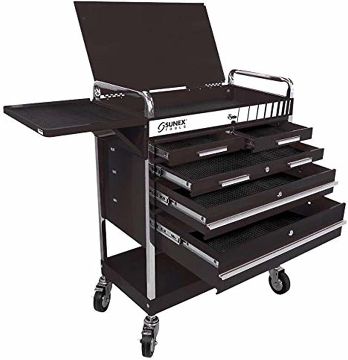 Sunex Tools 5-Drawer Service Cart, Black