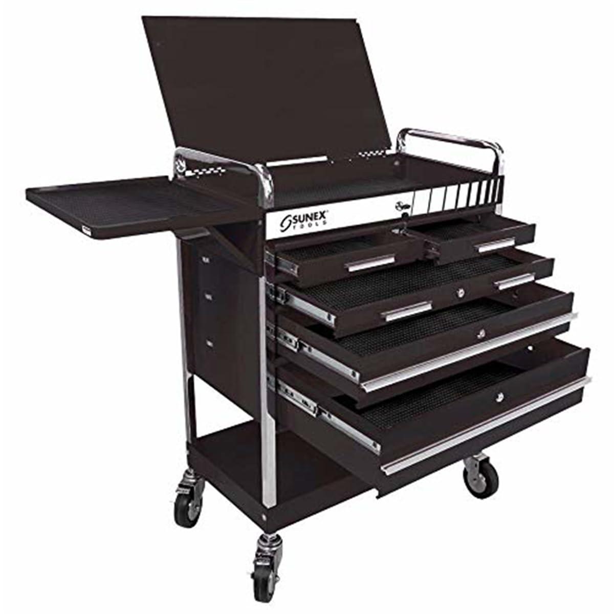 Sunex Tools 5-Drawer Service Cart, Black