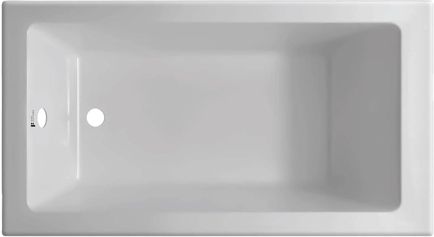 Alcove 66" x 32" Soaking Fiberglass Bathtub