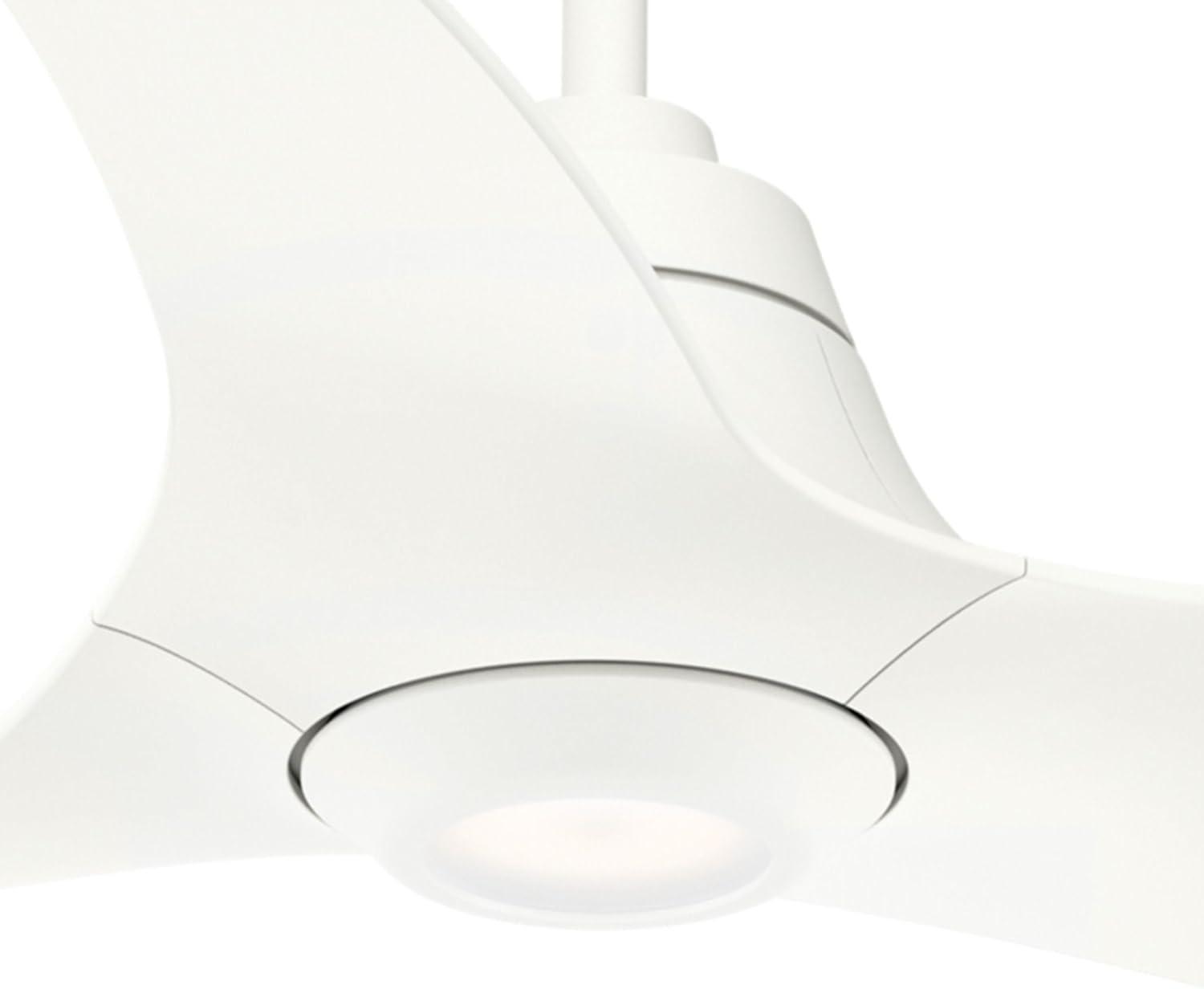 Porcelain White 60" Arwen 3-Blade Ceiling Fan with LED Light and Remote