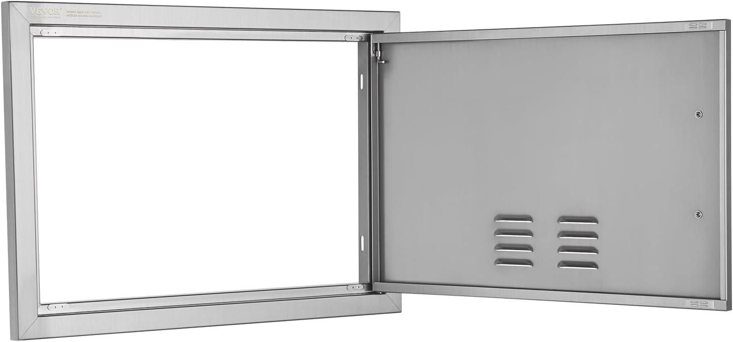 Stainless Steel 24" x 17" Outdoor BBQ Access Door with Vents