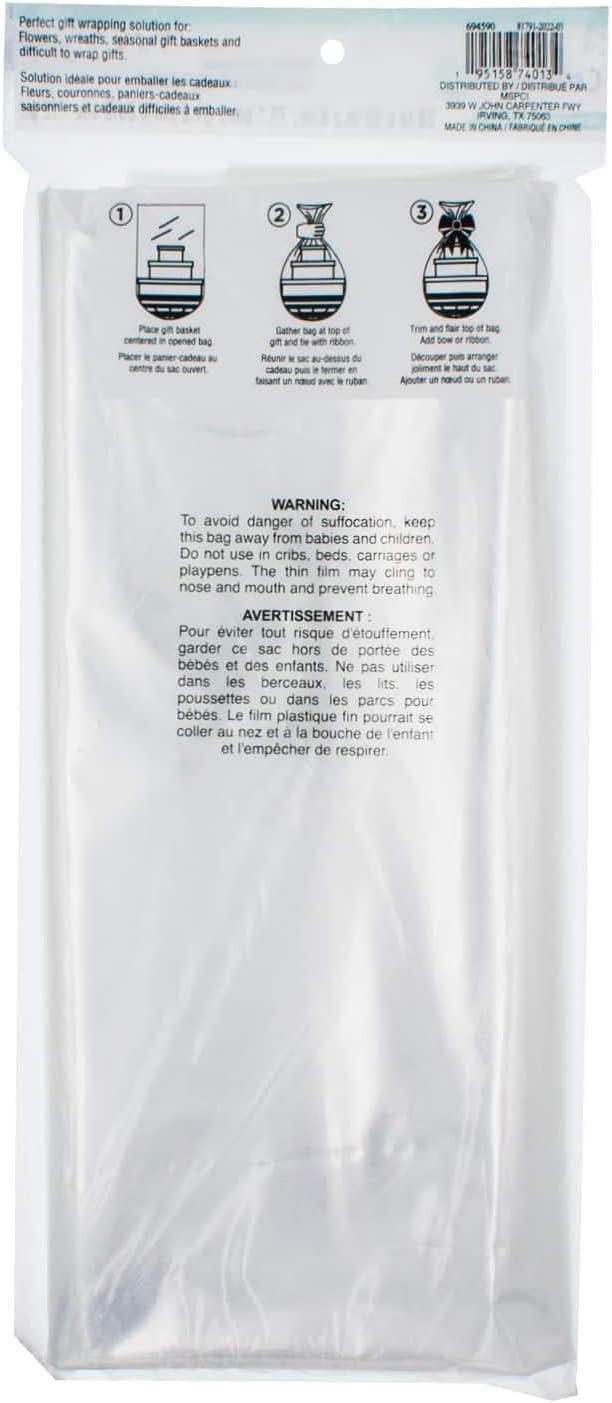 28" x 32" x 8" Jumbo Clear Basket Gift Bags by Celebrate It™ - 12ct.